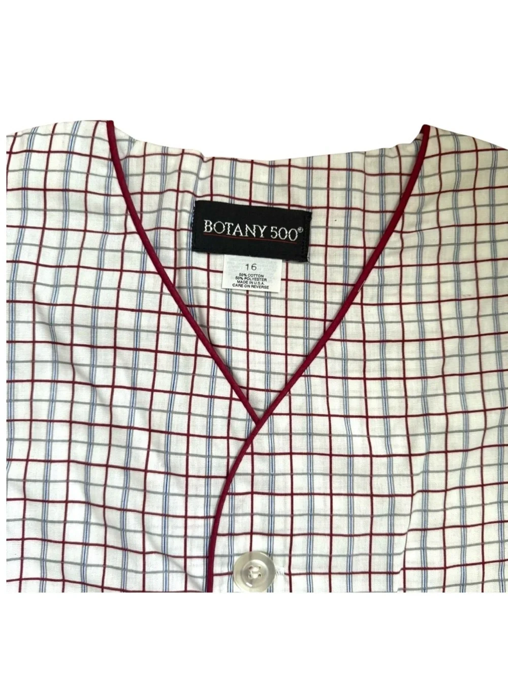 Vintage Botany 500 Boys/Kids Short‑Sleeve Check Lounge Pajama Set Size 16 NWT